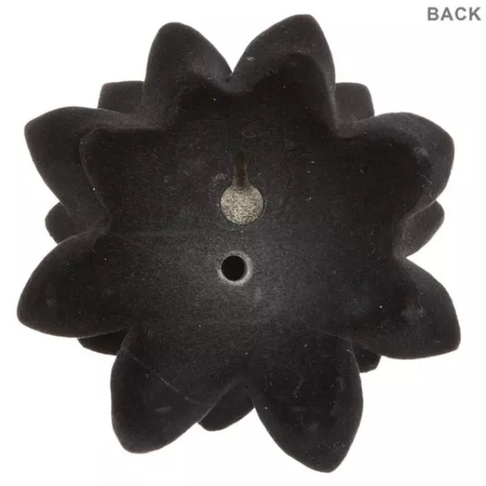 (2) Black Flocked Flower Wall Decor - Picture 2 of 3